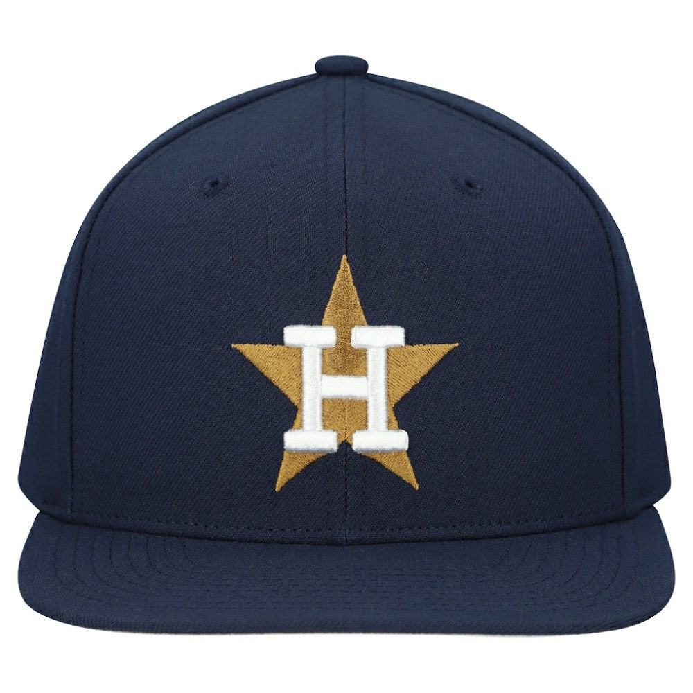 Houston Astros Cooperstown Collection Basic Flip Snapback Hat - Navy | Mitchell & Ness