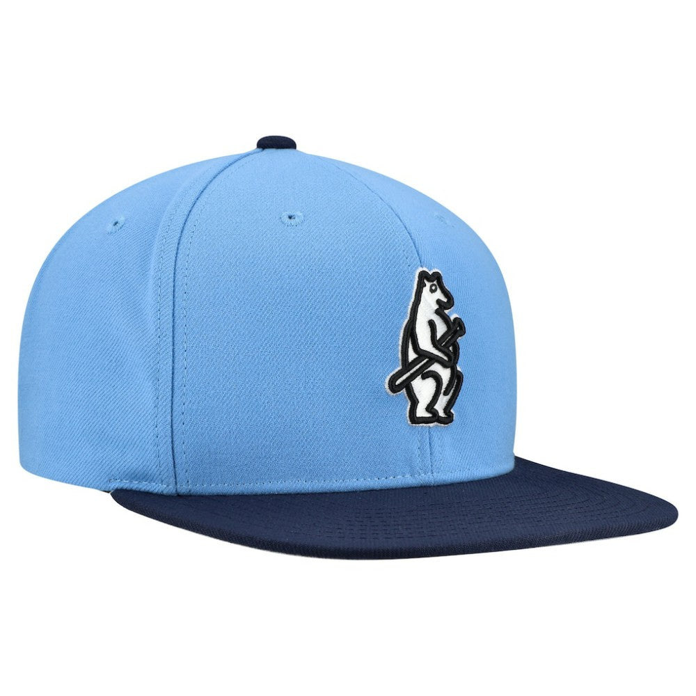 Chicago Cubs Cooperstown Collection Basic Flip Snapback Hat - Light Blue | Mitchell & Ness