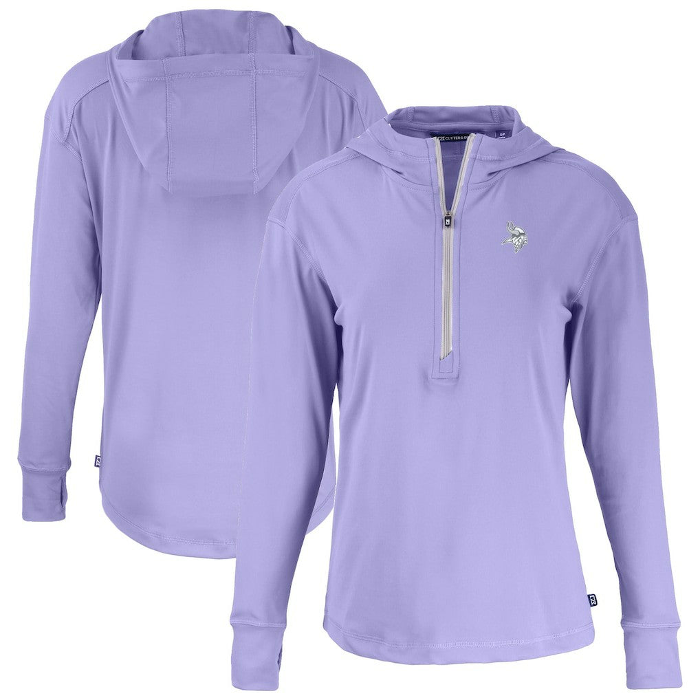 NFL Minnesota Vikings Cutter & Buck Women's Daybreak Eco Recycled Half-Zip Hoodie