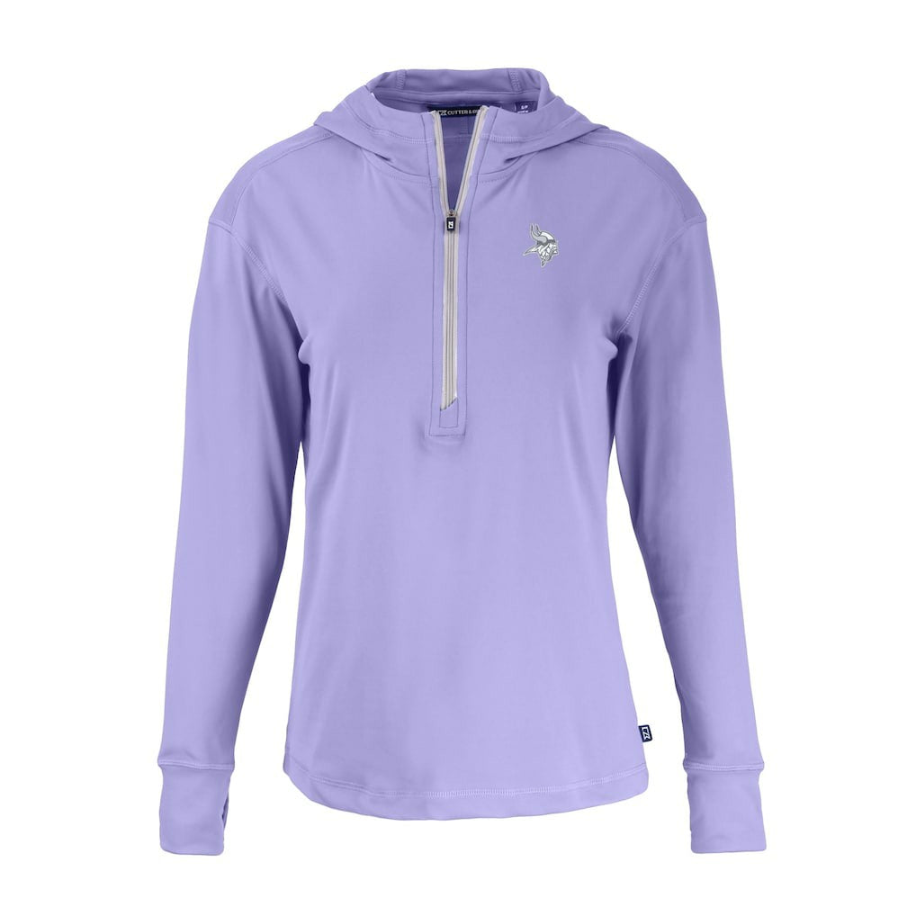 NFL Minnesota Vikings Cutter & Buck Women's Daybreak Eco Recycled Half-Zip Hoodie