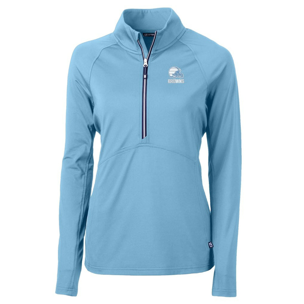 NFL Cleveland Browns Cutter & Buck Women's Adapt Eco Knit Stretch Recycled Half-Zip Top