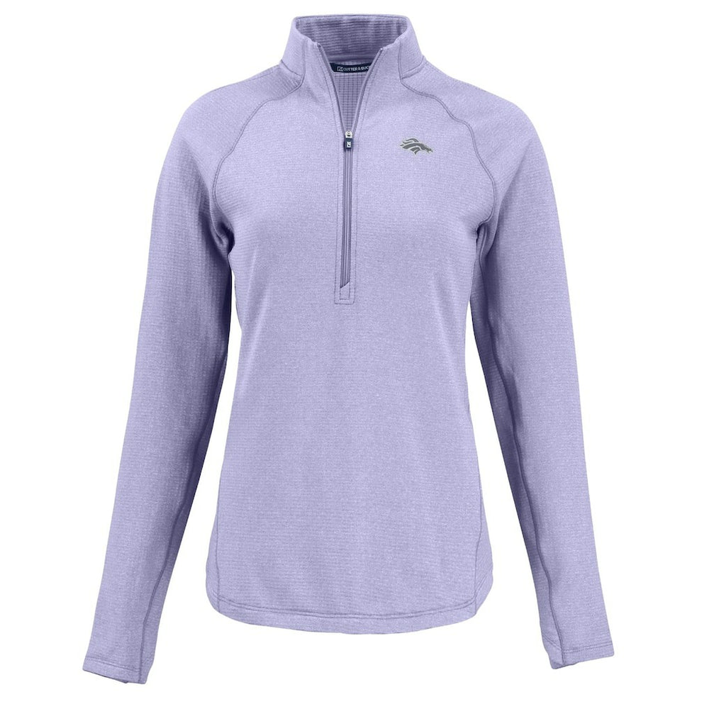 NFL Denver Broncos Cutter & Buck Women's Peshastin Eco Fleece Recycled Half-Zip Top