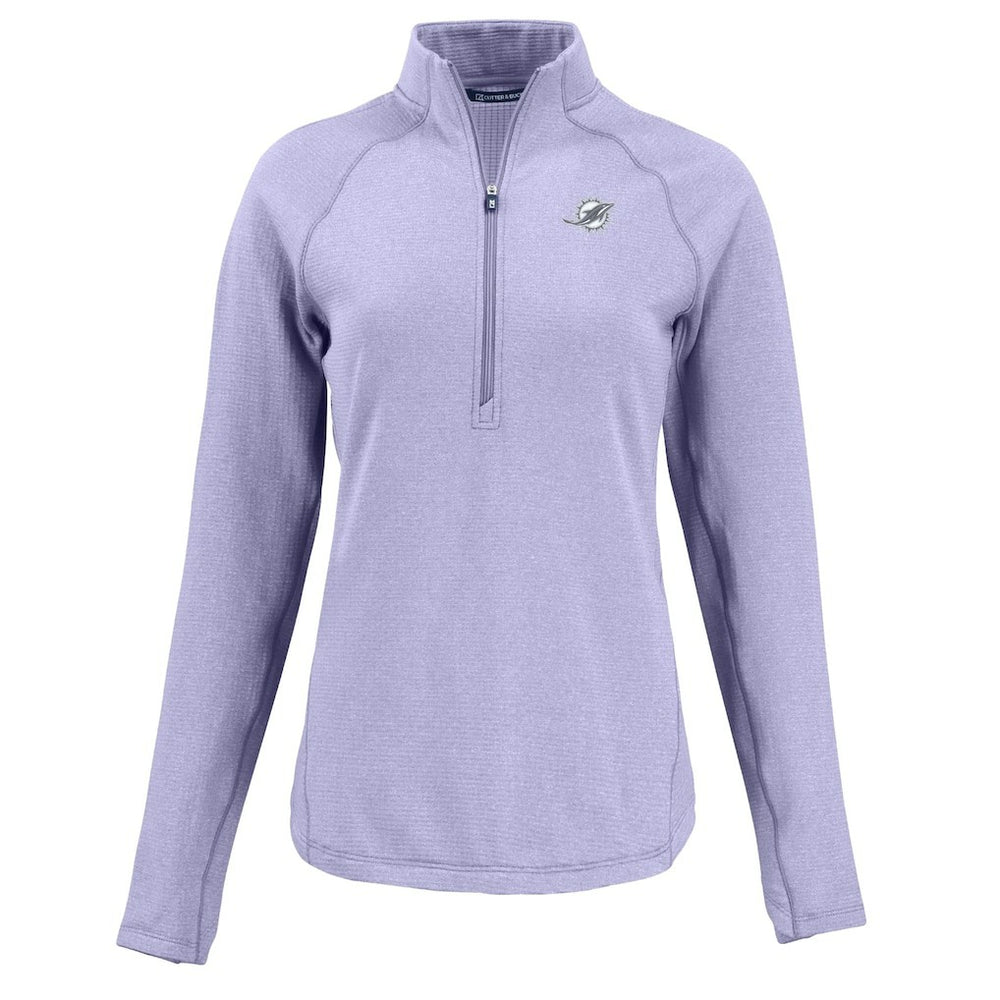 NFL Miami Dolphins Cutter & Buck Women's Peshastin Eco Fleece Recycled Half-Zip Top