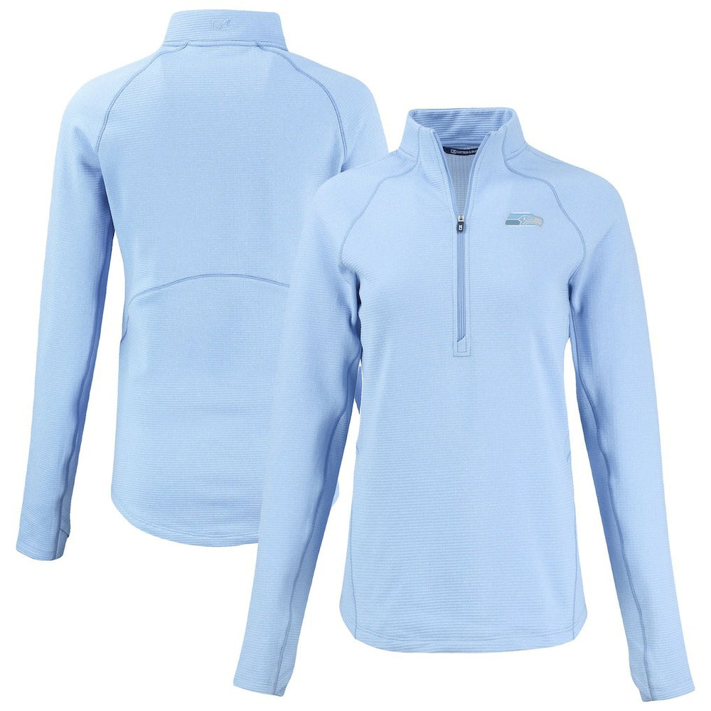NFL Seattle Seahawks Cutter & Buck Women's Peshastin Eco Fleece Recycled Half-Zip Top