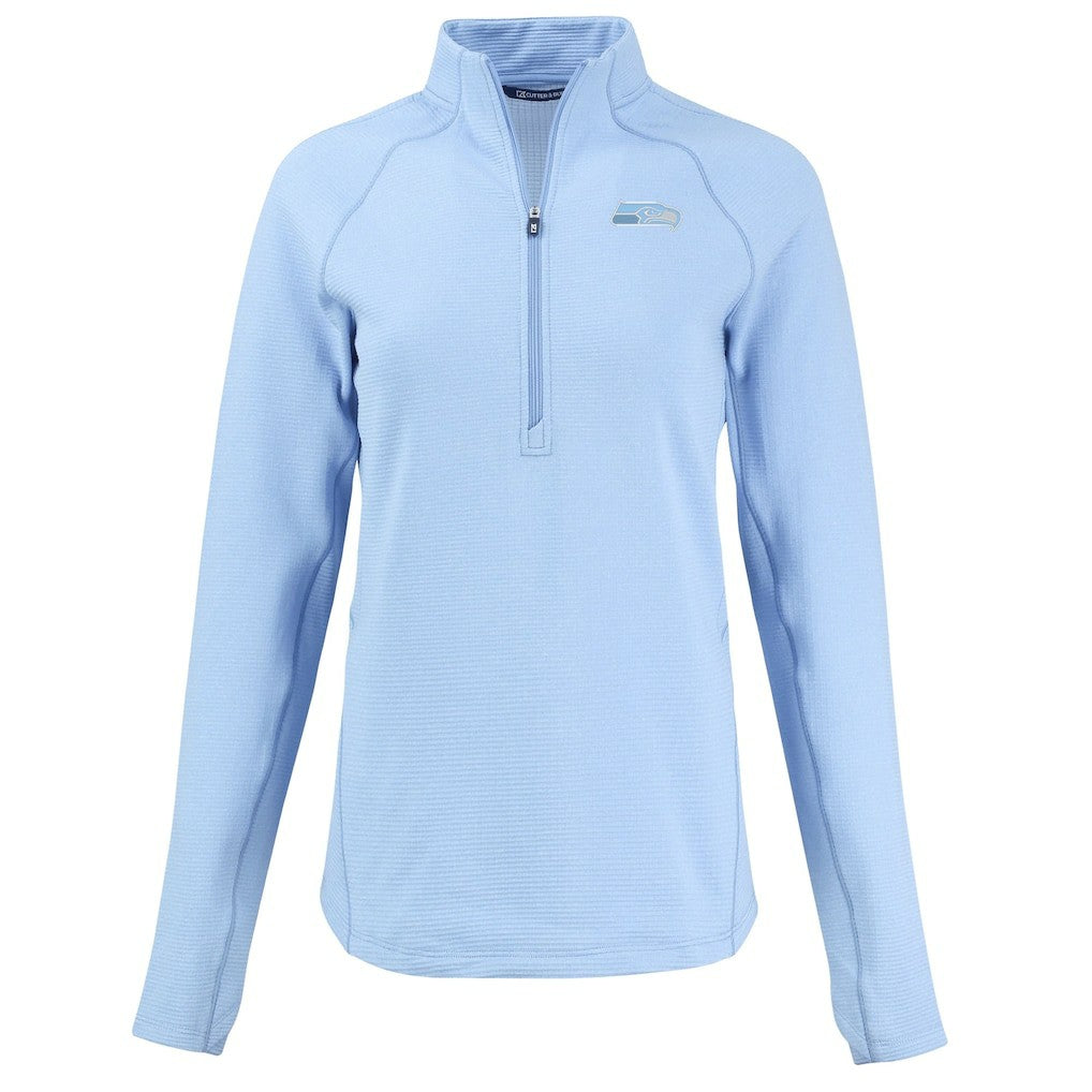 NFL Seattle Seahawks Cutter & Buck Women's Peshastin Eco Fleece Recycled Half-Zip Top