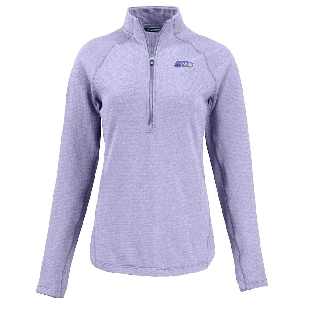 NFL Seattle Seahawks Cutter & Buck Women's Peshastin Eco Fleece Recycled Half-Zip Top