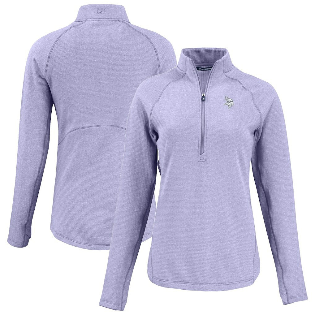 NFL Minnesota Vikings Cutter & Buck Women's Peshastin Eco Fleece Recycled Half-Zip Top