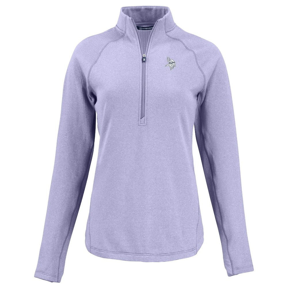 NFL Minnesota Vikings Cutter & Buck Women's Peshastin Eco Fleece Recycled Half-Zip Top