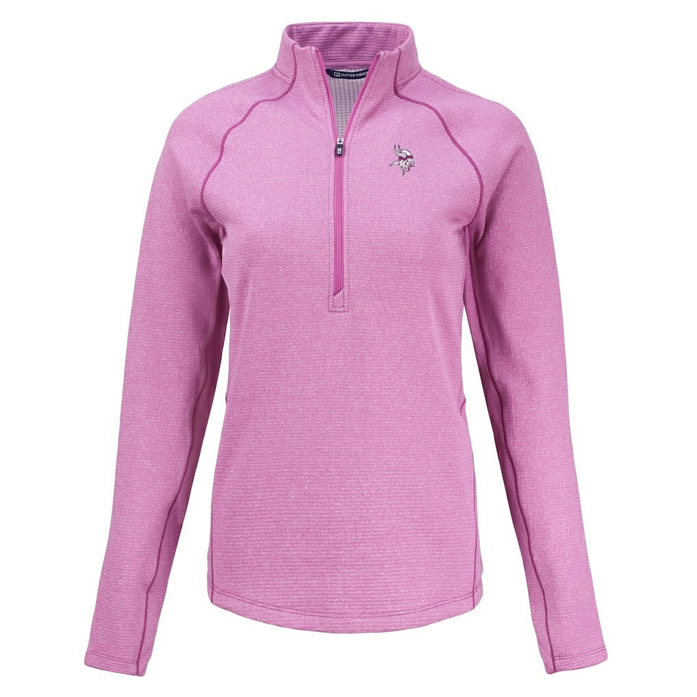 NFL Minnesota Vikings Cutter & Buck Women's Peshastin Eco Fleece Recycled Half-Zip Top