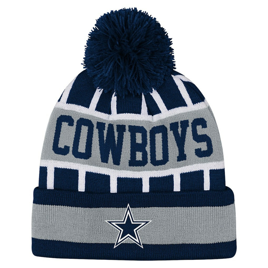 NFL Dallas Cowboys Outerstuff Youth Go Fast Cuffed Knit Hat with Pom