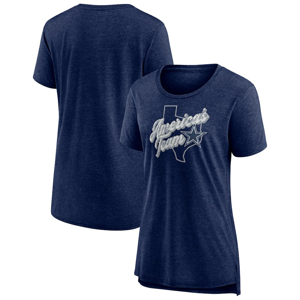NFL Dallas Cowboys Women's First Down Distressed Tri-Blend T-Shirt