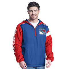 New York Rangers G-III Sports by Carl Banks Lateral Half-Zip Hoodie Jacket