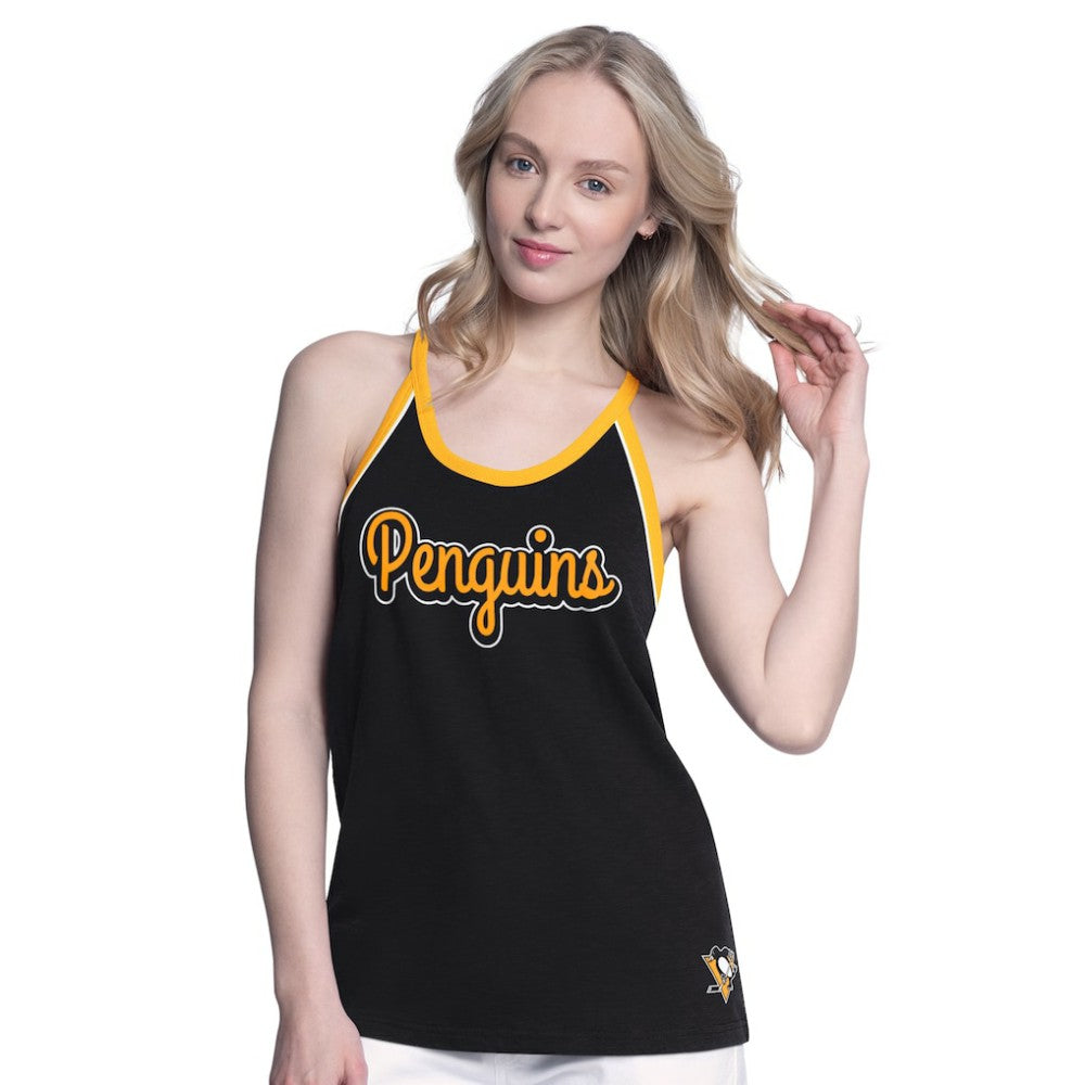 Pittsburgh Penguins G-III 4Her by Carl Banks Women's Curveball Racerback Scoop Neck Slub Tank Top