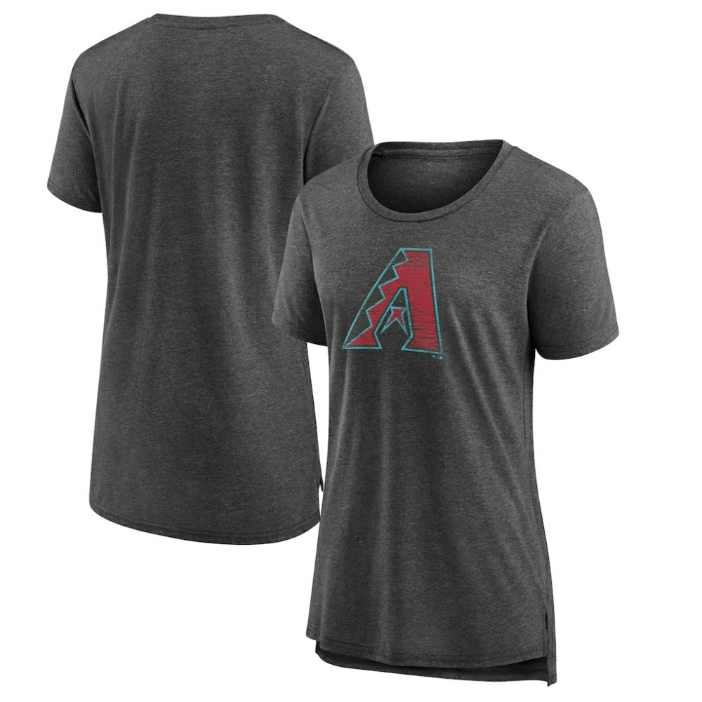 Arizona Diamondbacks Women's Weathered Official Logo Tri-Blend T-Shirt - Gray