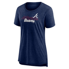Atlanta Braves Women's Practice Time Tri-Blend T-Shirt - Navy