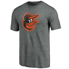 Baltimore Orioles Weathered Official Logo Tri-Blend T-Shirt - Heather Gray
