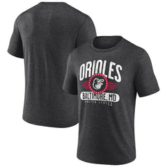 Baltimore Orioles Badge of Honor Tri-Blend T-Shirt - Charcoal