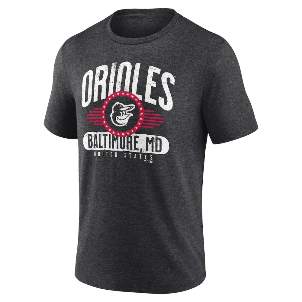 Baltimore Orioles Badge of Honor Tri-Blend T-Shirt - Charcoal