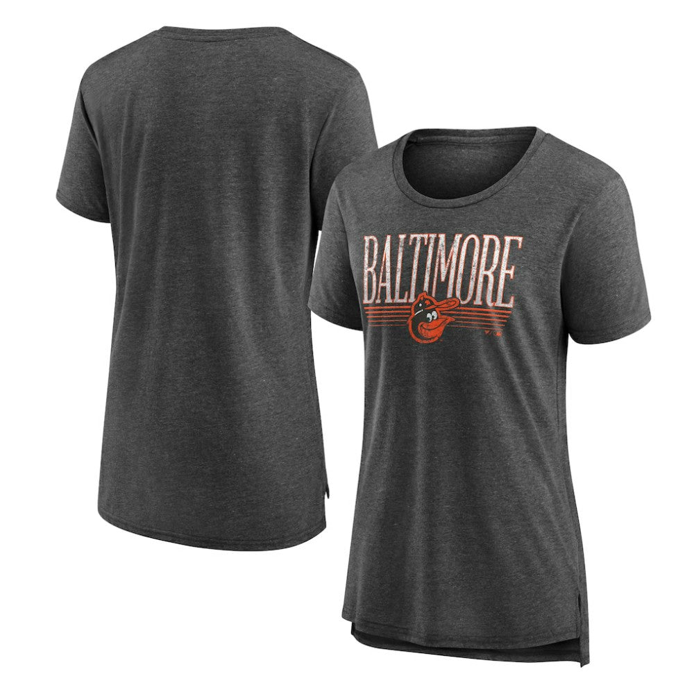 Baltimore Orioles Women's Toppler Tri-Blend T-Shirt - Gray