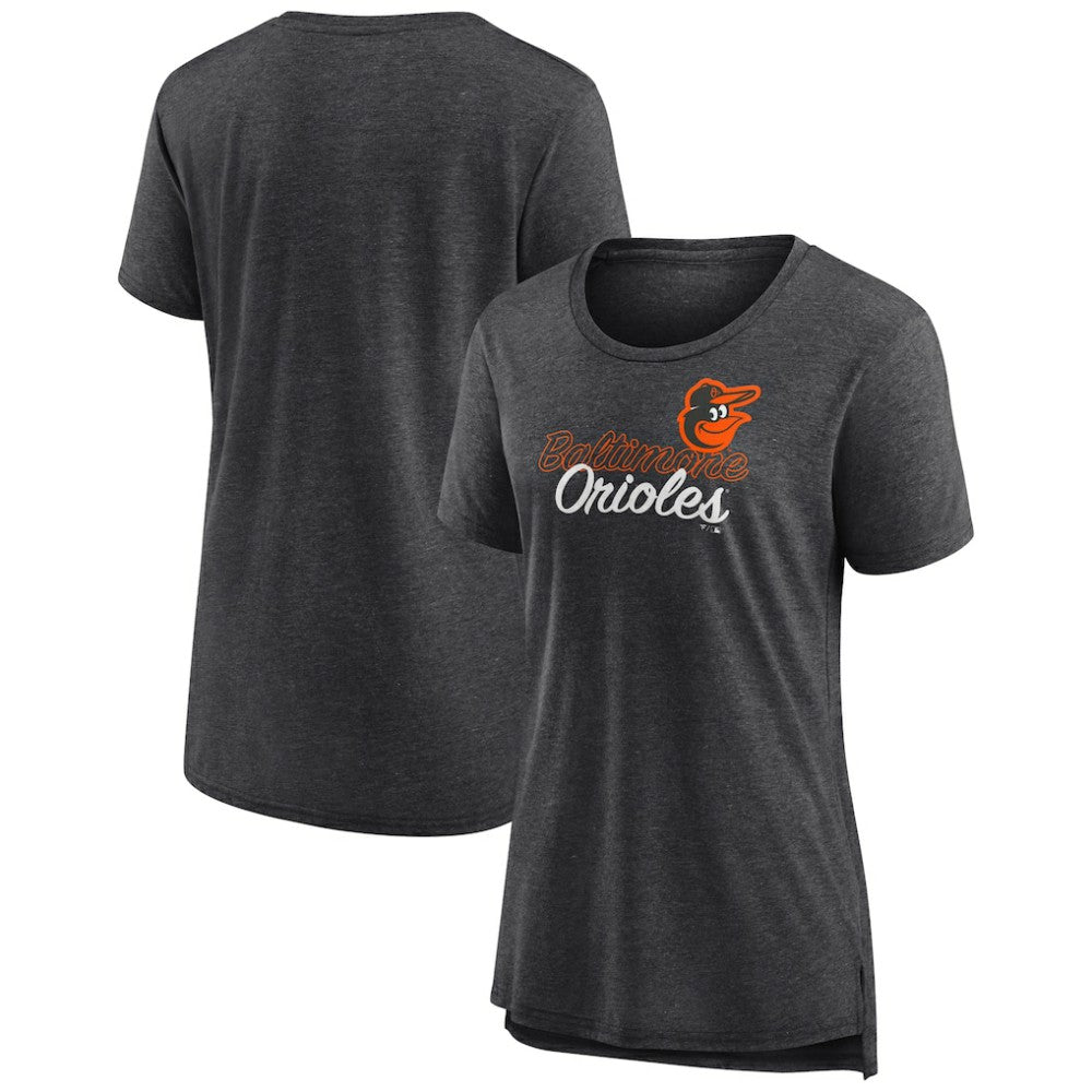 Baltimore Orioles Women's Practice Time Tri-Blend T-Shirt - Gray