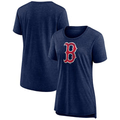Boston Red Sox Women's Weathered Official Logo Tri-Blend T-Shirt - Navy
