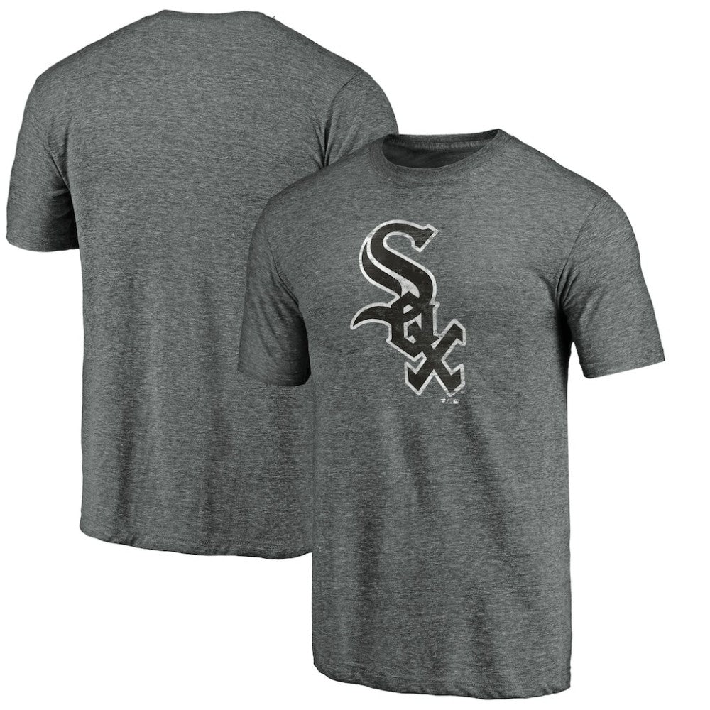 Chicago White Sox Weathered Official Logo Tri-Blend T-Shirt - Heather Gray
