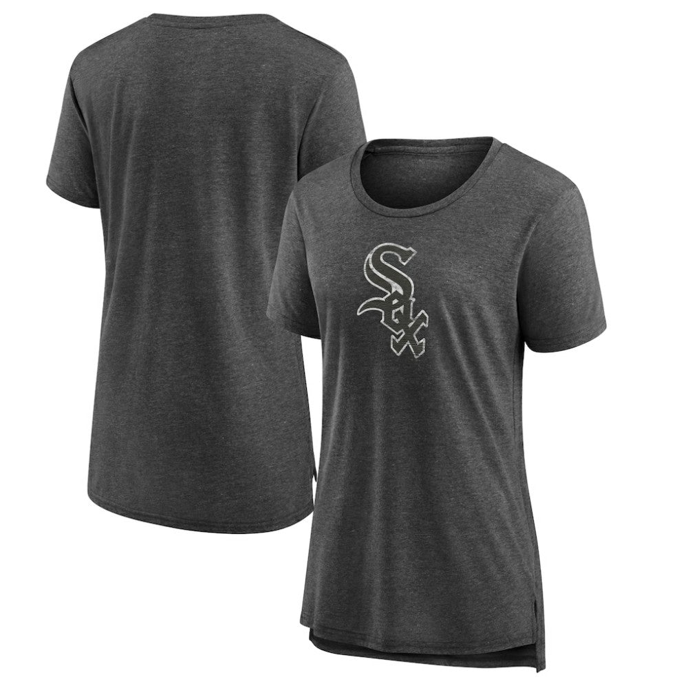 Chicago White Sox Women's Weathered Official Logo Tri-Blend T-Shirt - Gray