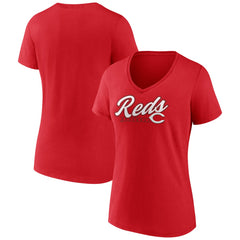 Cincinnati Reds Women's One And Only V-Neck T-Shirt - Red