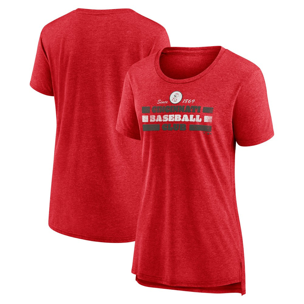 Cincinnati Reds Women's Power Swing Tri-Blend T-Shirt - Red