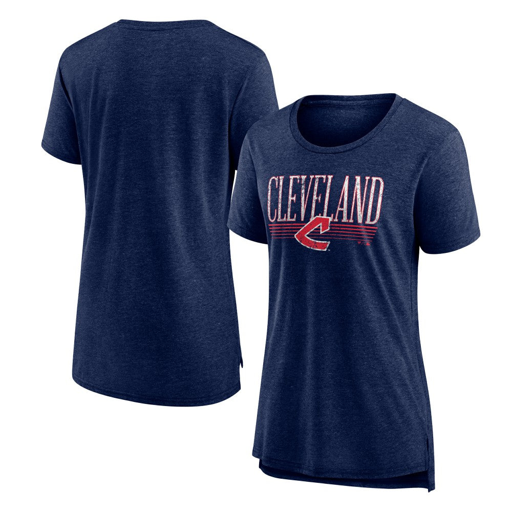 Cleveland Guardians Women's Toppler Tri-Blend T-Shirt - Navy