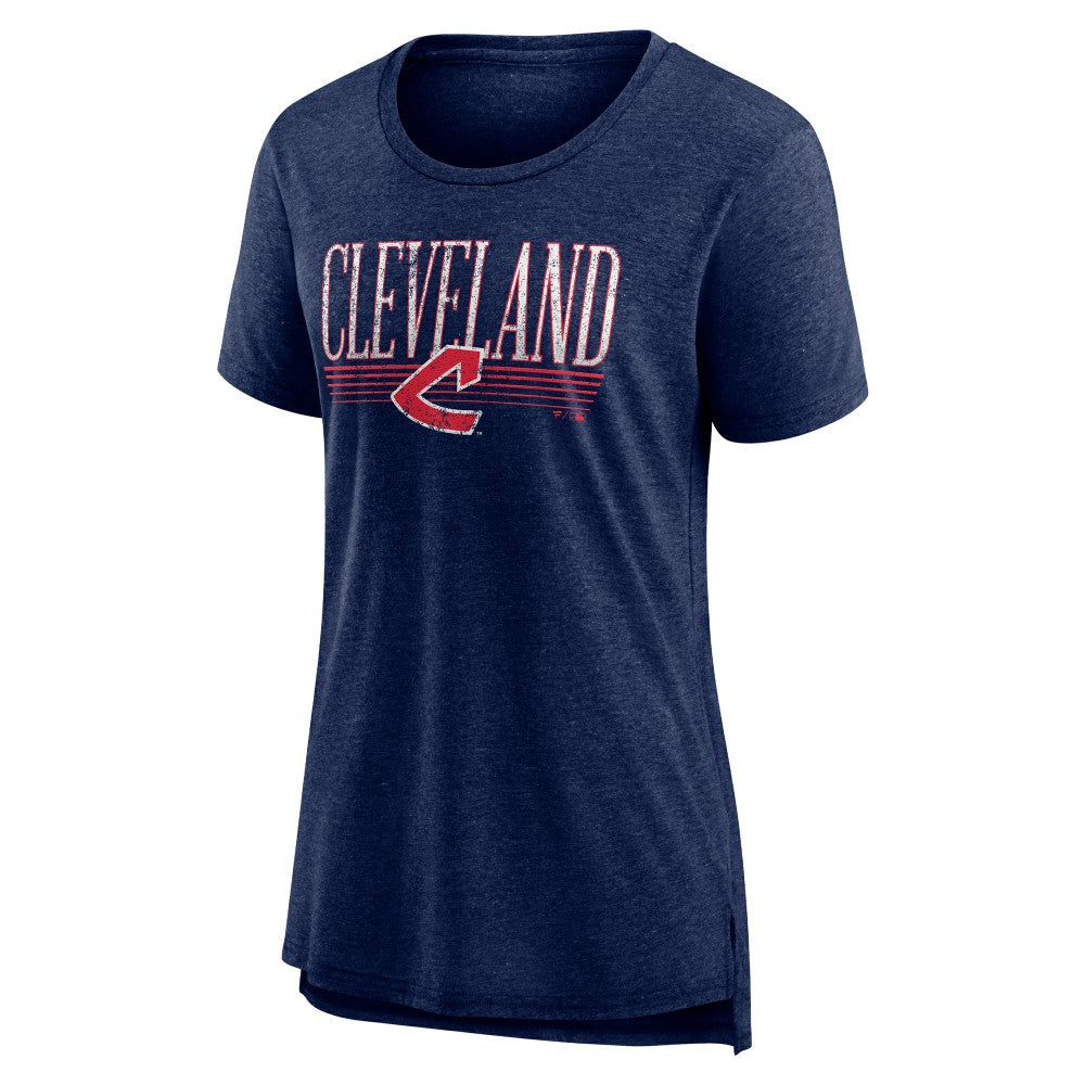 Cleveland Guardians Women's Toppler Tri-Blend T-Shirt - Navy