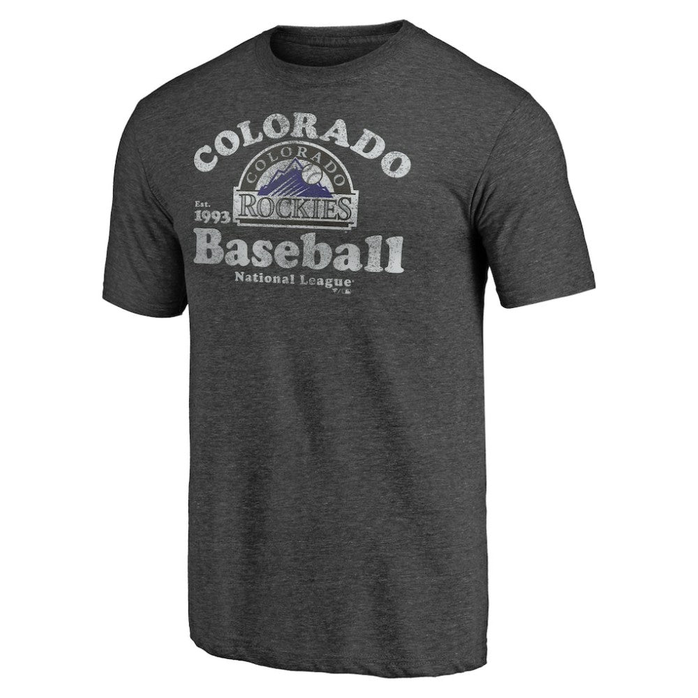 Colorado Rockies Our Game Tri-Blend T-Shirt - Charcoal