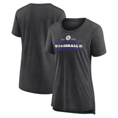 Colorado Rockies Women's Power Swing Tri-Blend T-Shirt - Gray