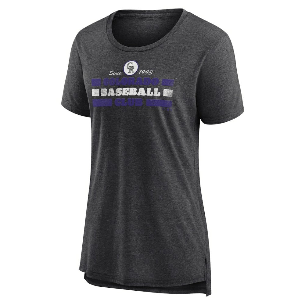 Colorado Rockies Women's Power Swing Tri-Blend T-Shirt - Gray