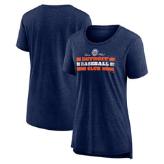 Detroit Tigers Women's Power Swing Tri-Blend T-Shirt - Navy