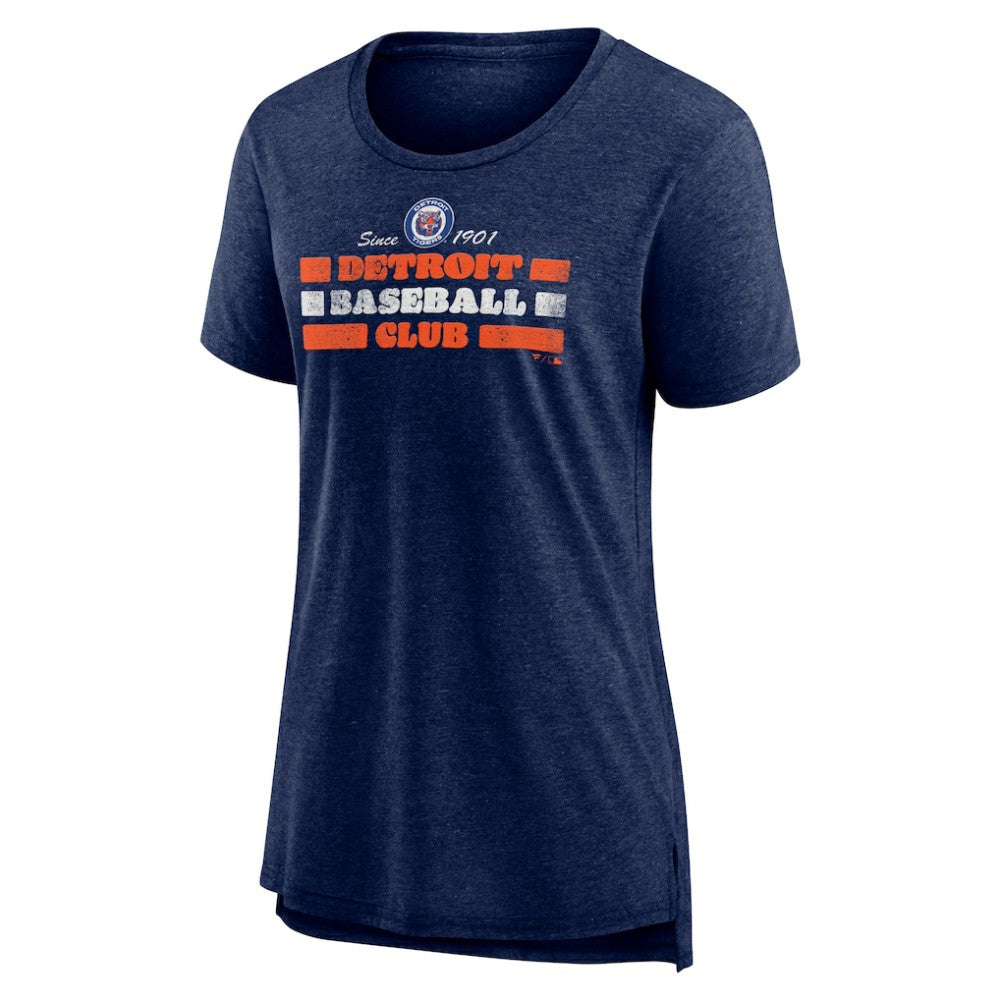 Detroit Tigers Women's Power Swing Tri-Blend T-Shirt - Navy