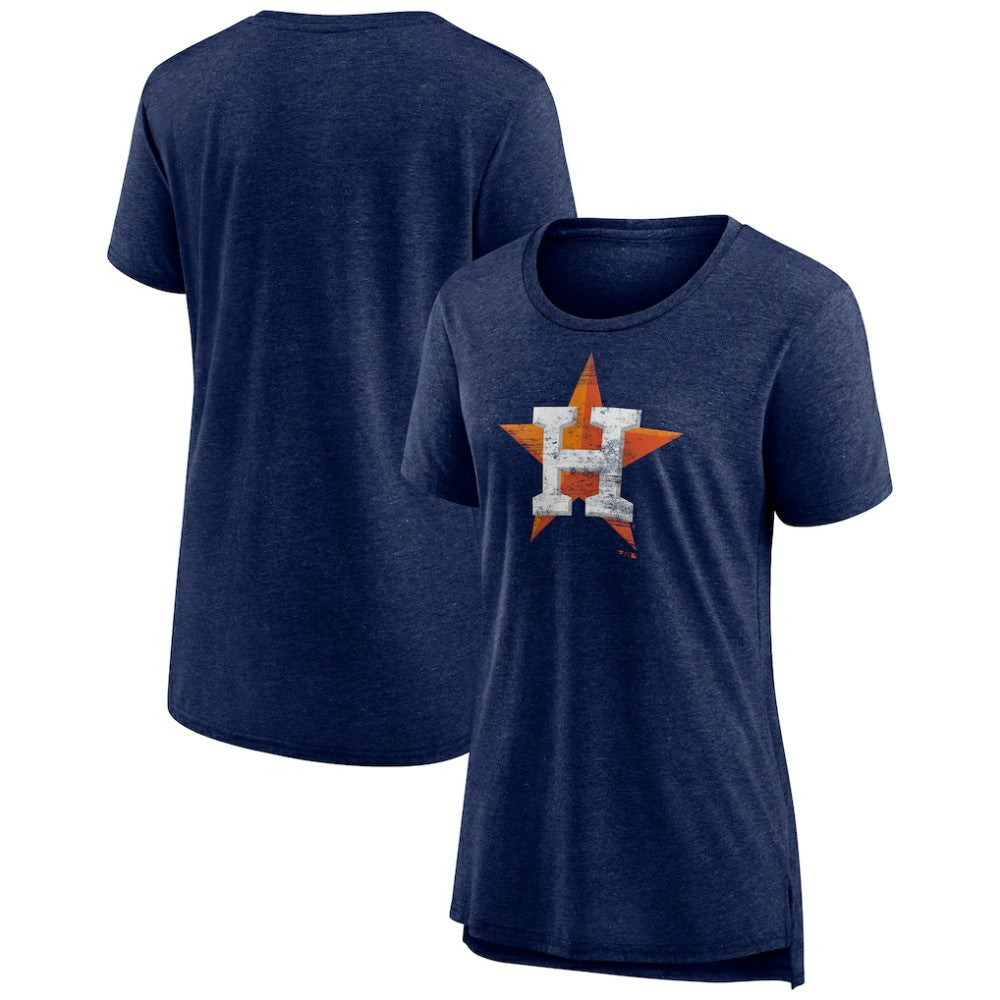 Houston Astros Women's Weathered Official Logo Tri-Blend T-Shirt - Navy