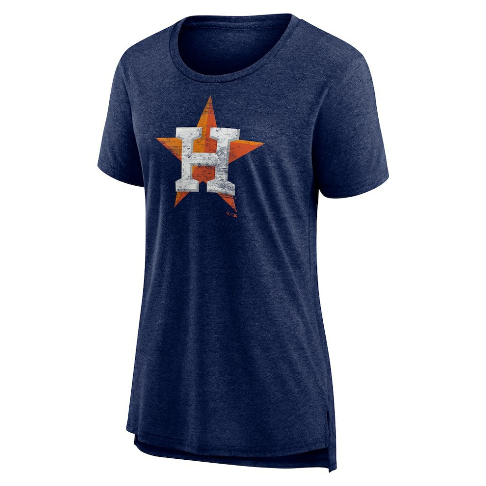 Houston Astros Women's Weathered Official Logo Tri-Blend T-Shirt - Navy
