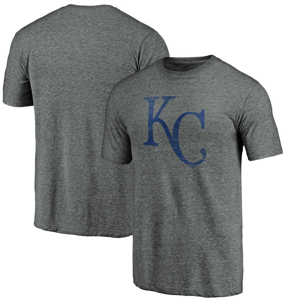 Kansas City Royals Weathered Official Logo Tri-Blend T-Shirt - Heather Gray