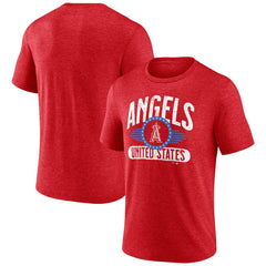 Los Angeles Angels Badge of Honor Tri-Blend T-Shirt - Red