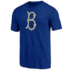 Los Angeles Dodgers Cooperstown Official Logo Tri-Blend T-Shirt - Royal