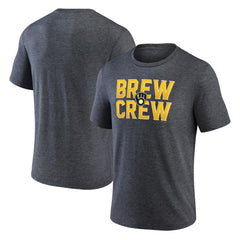 Milwaukee Brewers Brew Crew Fancy Tri-Blend T-Shirt - Charcoal