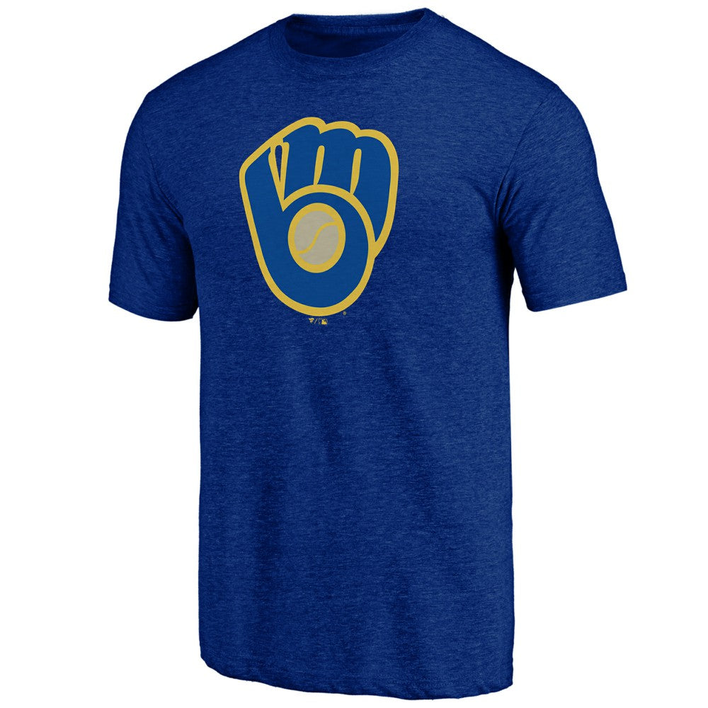 Milwaukee Brewers Cooperstown Official Logo Tri-Blend T-Shirt - Royal