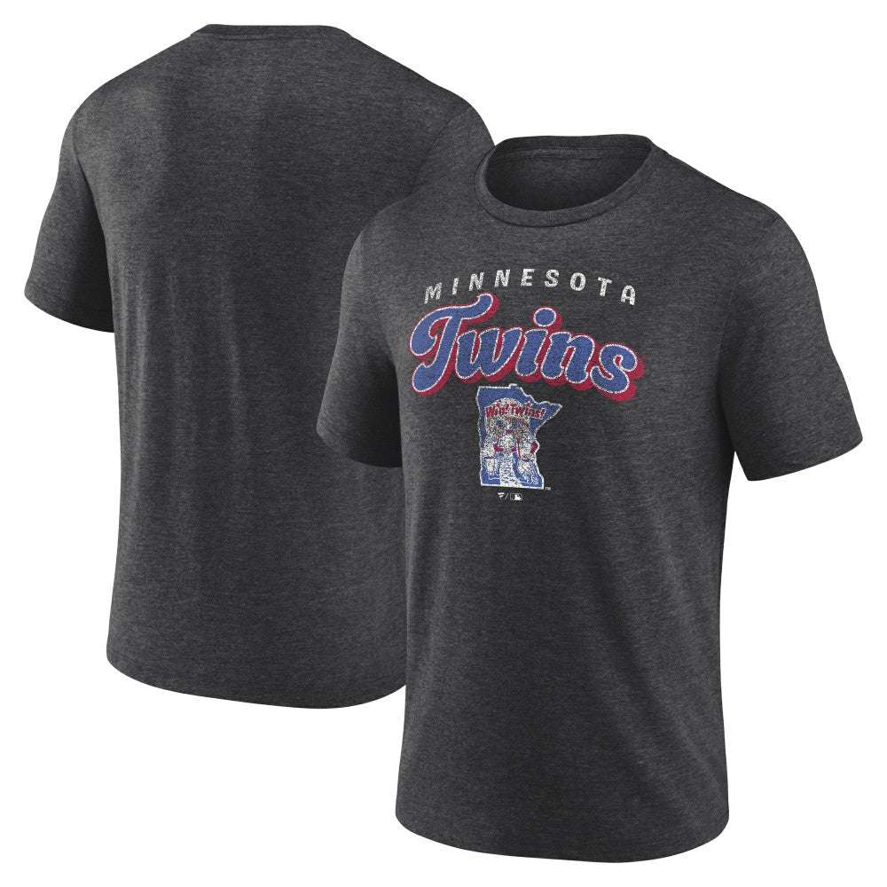 Minnesota Twins Wonderment Tri-Blend T-Shirt - Charcoal