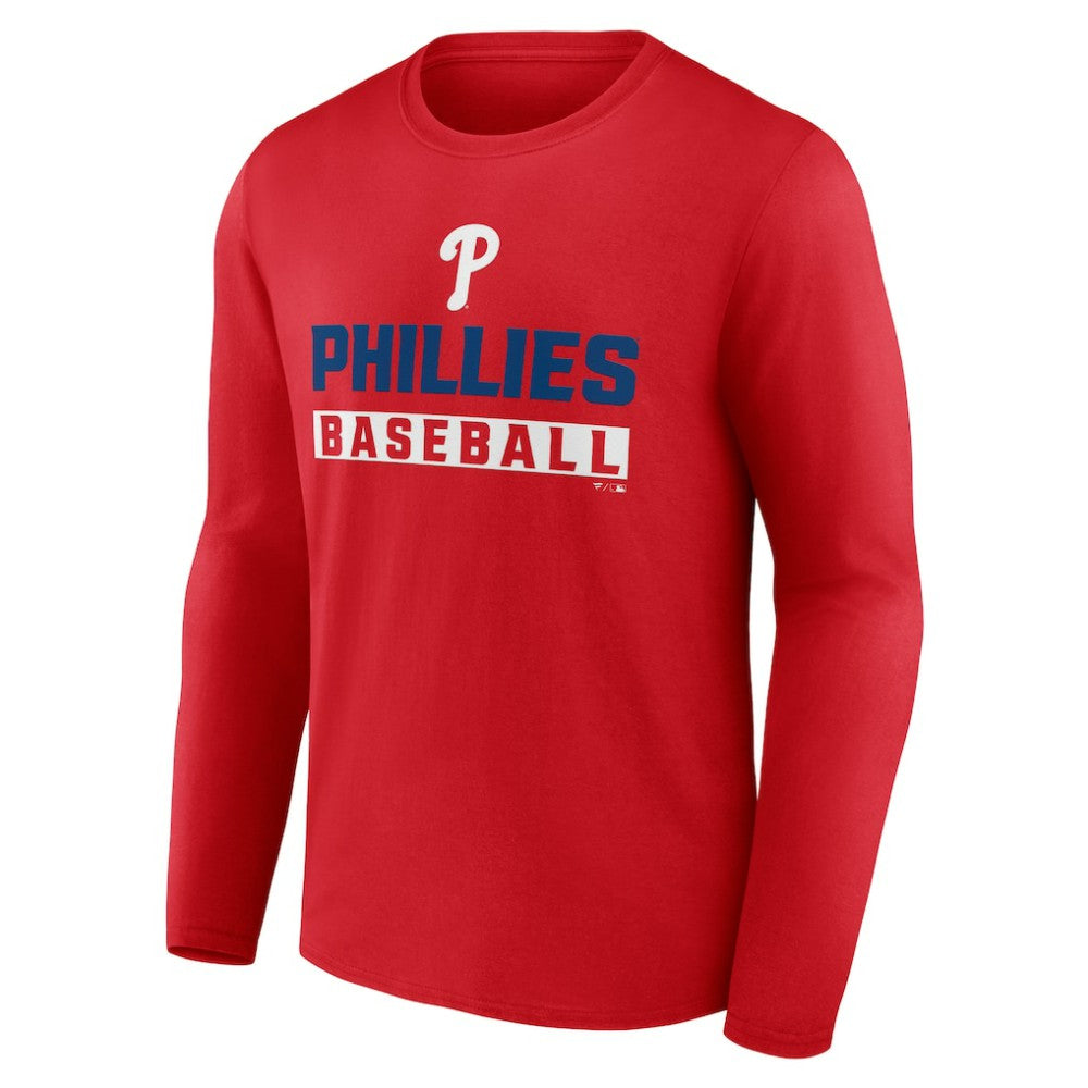 Philadelphia Phillies Let's Go Long Sleeve T-Shirt - Red