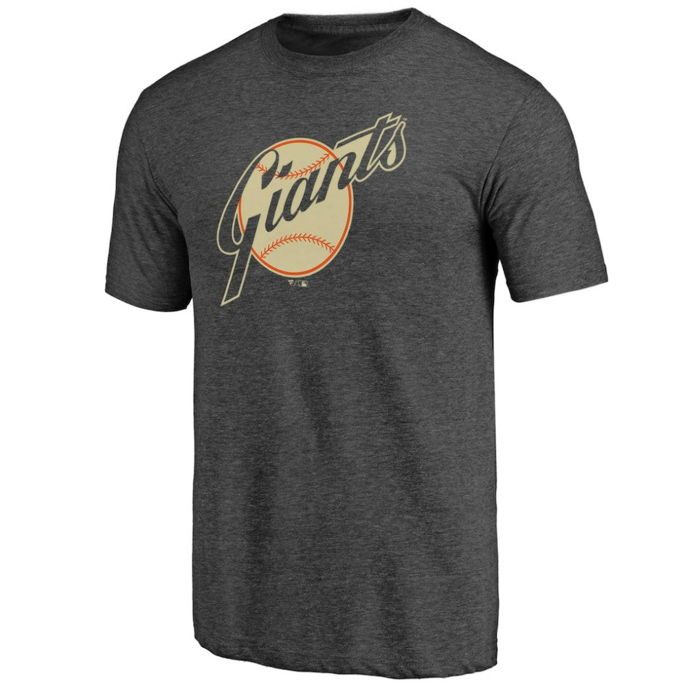San Francisco Giants Cooperstown Official Logo Tri-Blend T-Shirt - Charcoal