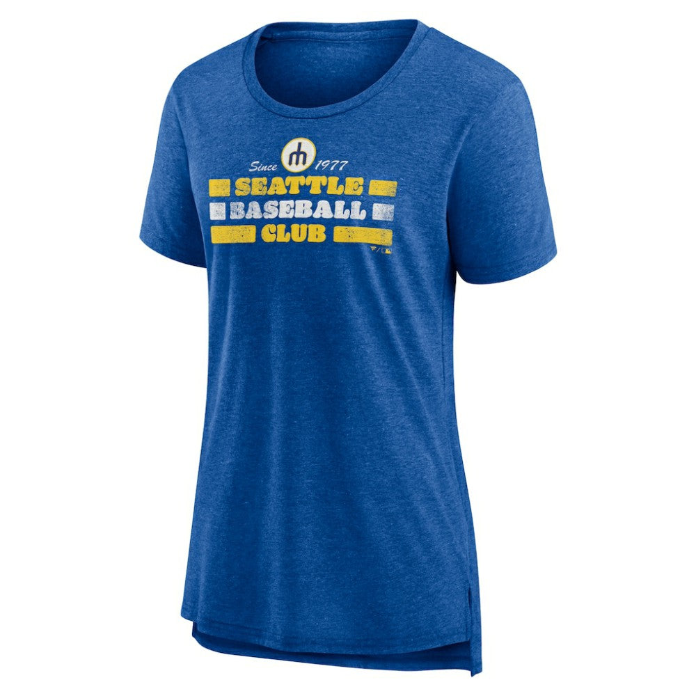 Seattle Mariners Women's Power Swing Tri-Blend T-Shirt - Royal