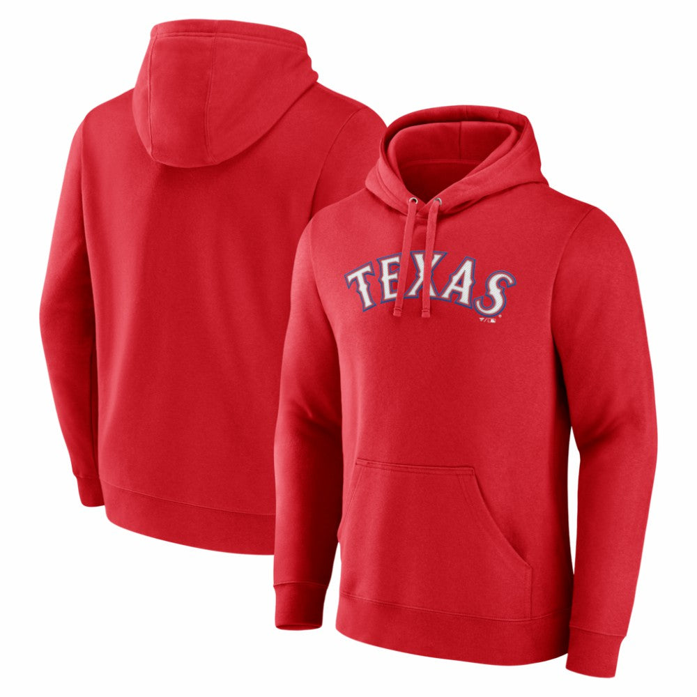 Texas Rangers Official Wordmark Pullover Hoodie - Red