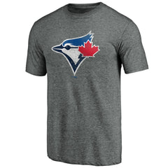 Toronto Blue Jays Weathered Official Logo Tri-Blend T-Shirt - Heather Gray