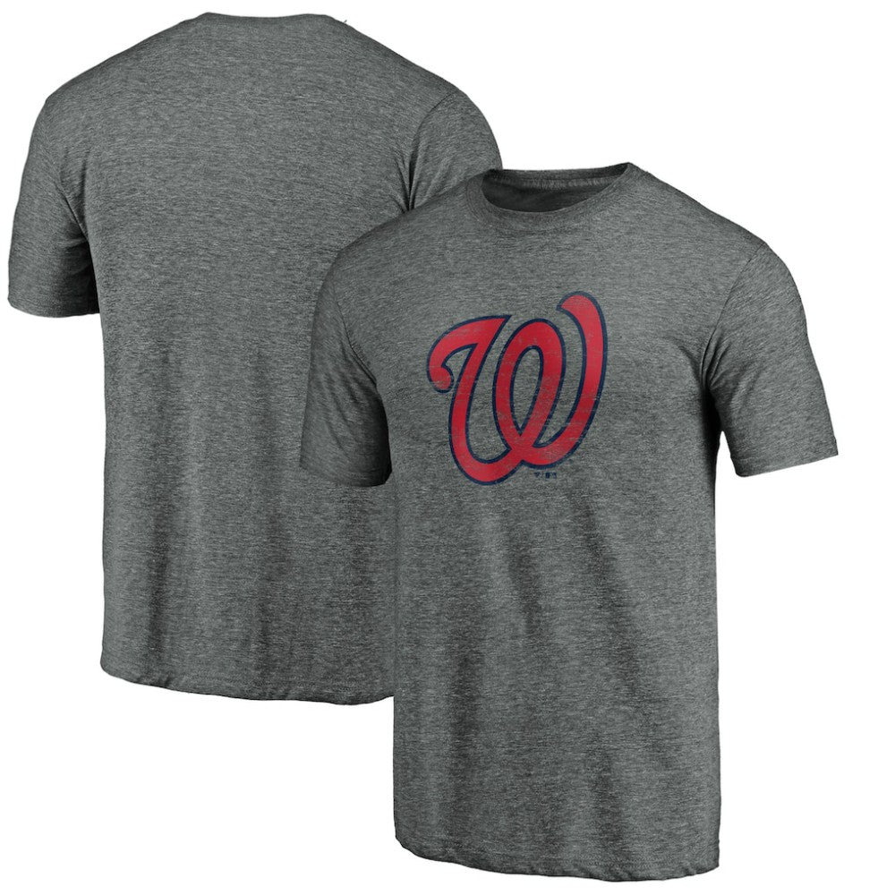 Washington Nationals Weathered Official Logo Tri-Blend T-Shirt - Heather Gray